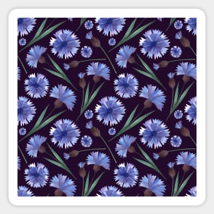 Botanical Floral Seamless pattern -cornflowers Sticker